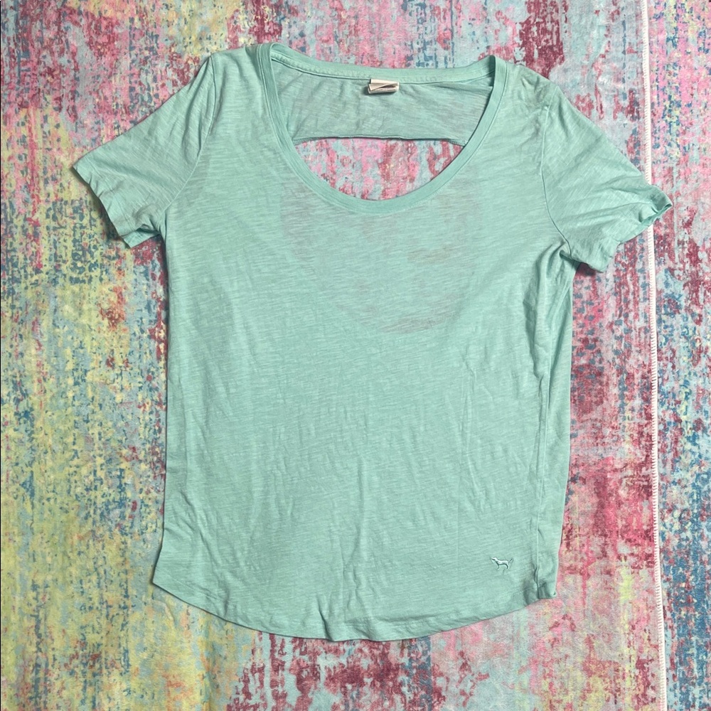 PINK Victoria's Secret Mint Green Short Sleeve Tee